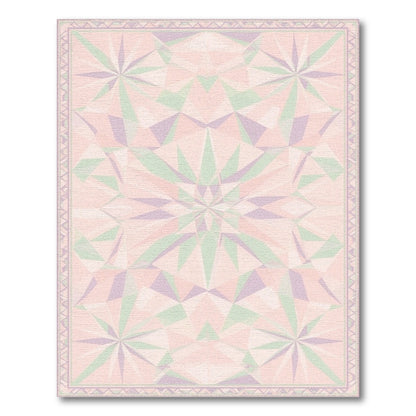 Pink Geometric Starburst Area Rug