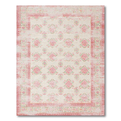 Pink Floral Vintage Area Rug