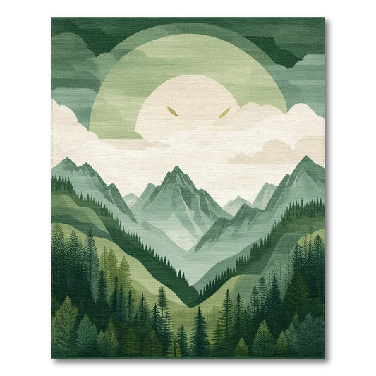 Green Mountain Valley Washable Area Rug