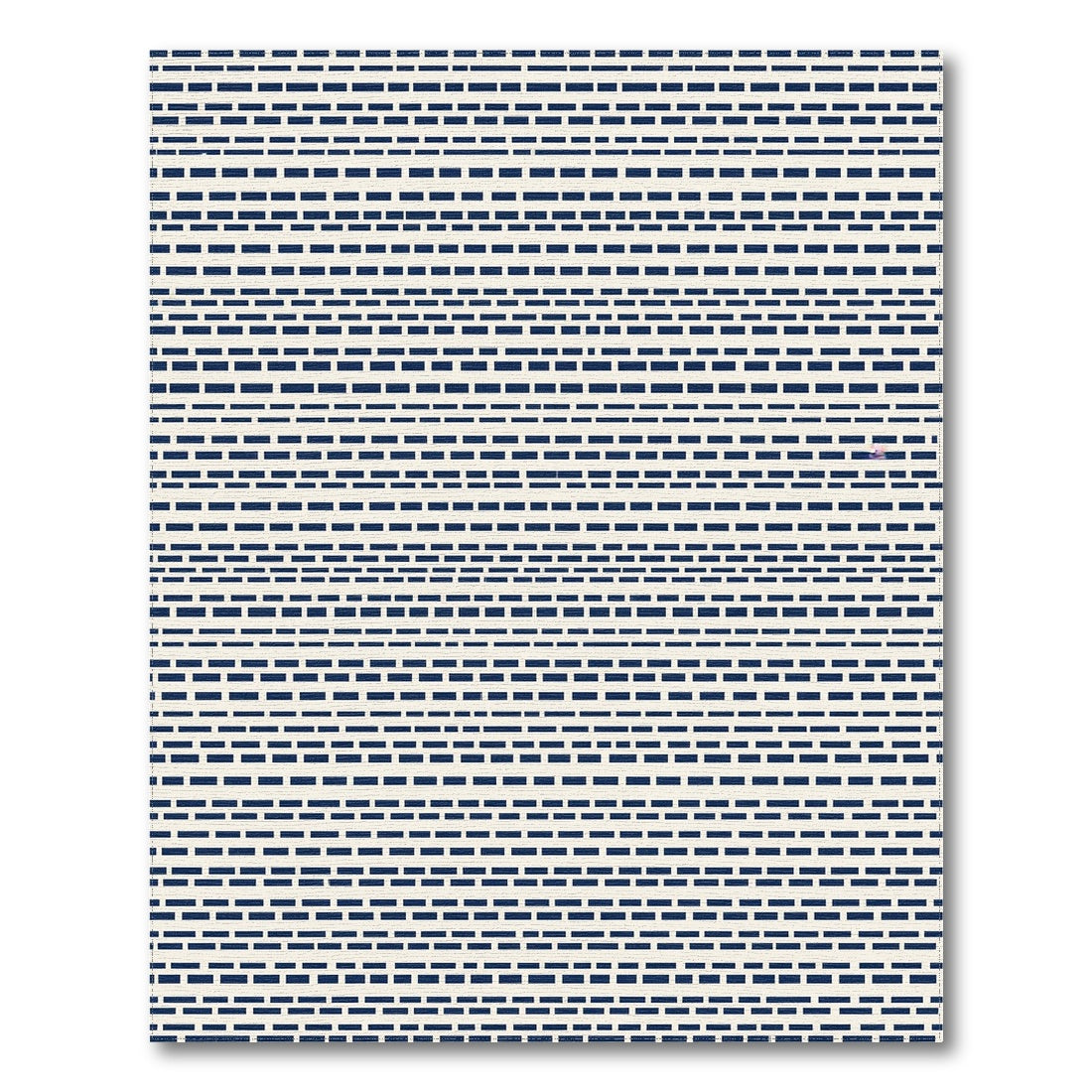Navy Blue Geometric Striped Area Rug
