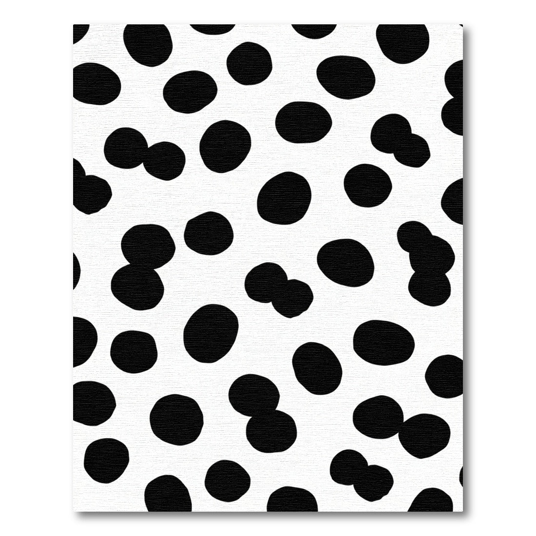 Abstract Black Spots White Ground Rug