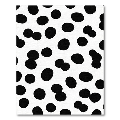 Abstract Black Spots White Ground Rug