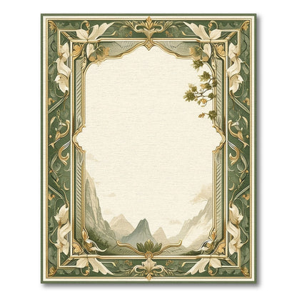 Green Floral Vintage Mountain Rug