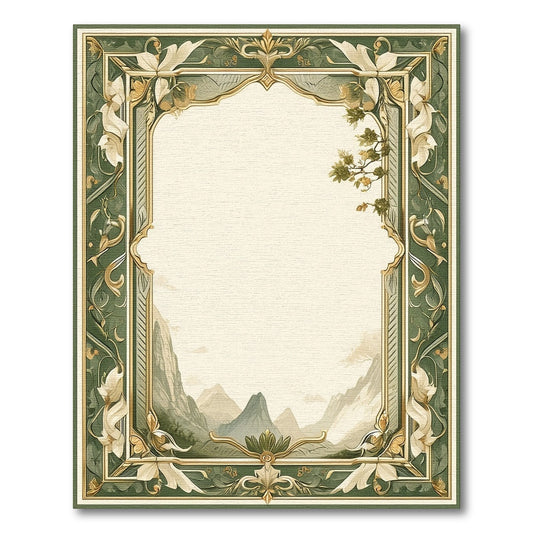 Green Floral Vintage Mountain Rug