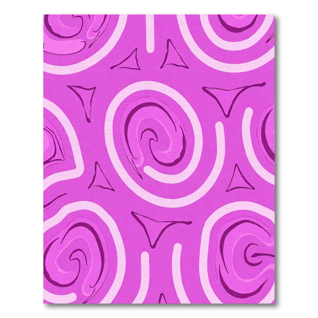 Pink Spiral Swirl Geometric Rug