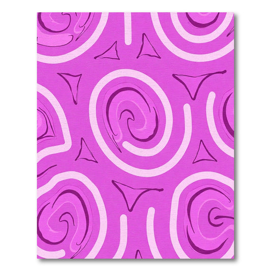 Pink Spiral Swirl Geometric Rug