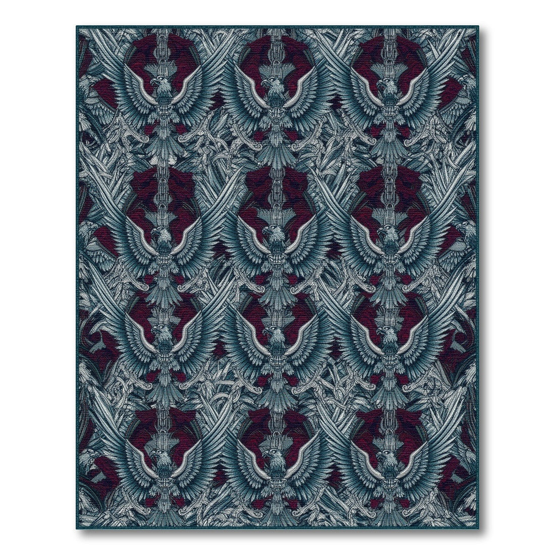 Eagle Wings Blue Teal Area Rug