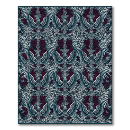 Eagle Wings Blue Teal Area Rug