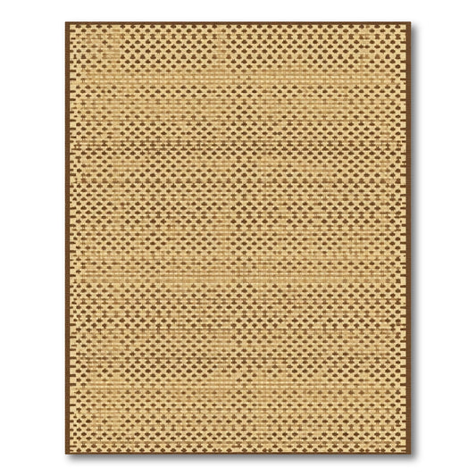 Natural Woven Tan Horizontal Stripe Rug