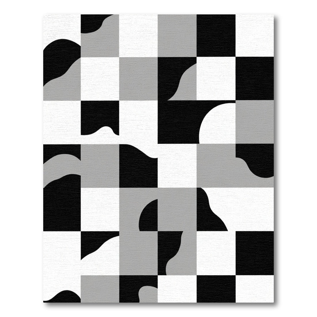 Monochromatic Abstract Contrast Squares Rug