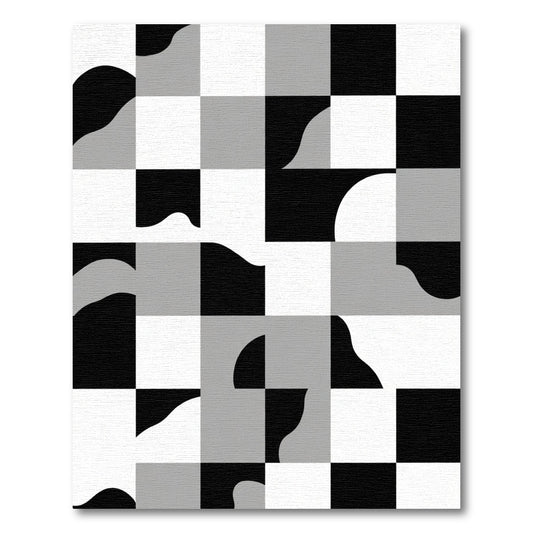 Monochromatic Abstract Contrast Squares Rug