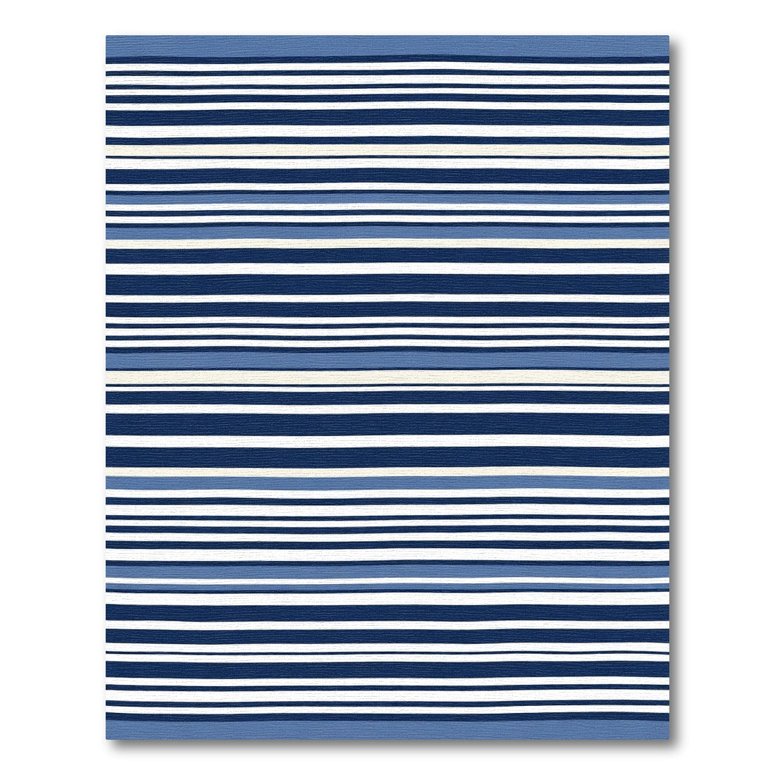 Navy White Blue Horizon Stripe Rug