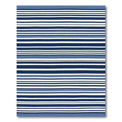 Navy White Blue Horizon Stripe Rug