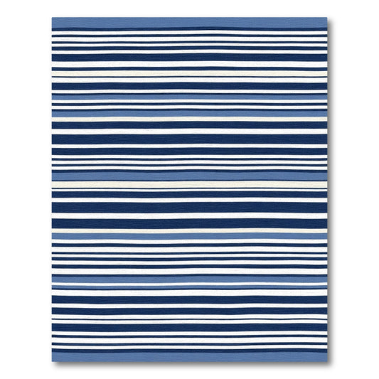 Navy White Blue Horizon Stripe Rug