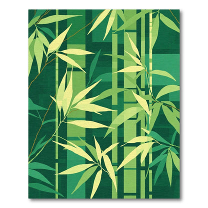 Emerald Bamboo Forest Foliage Rug