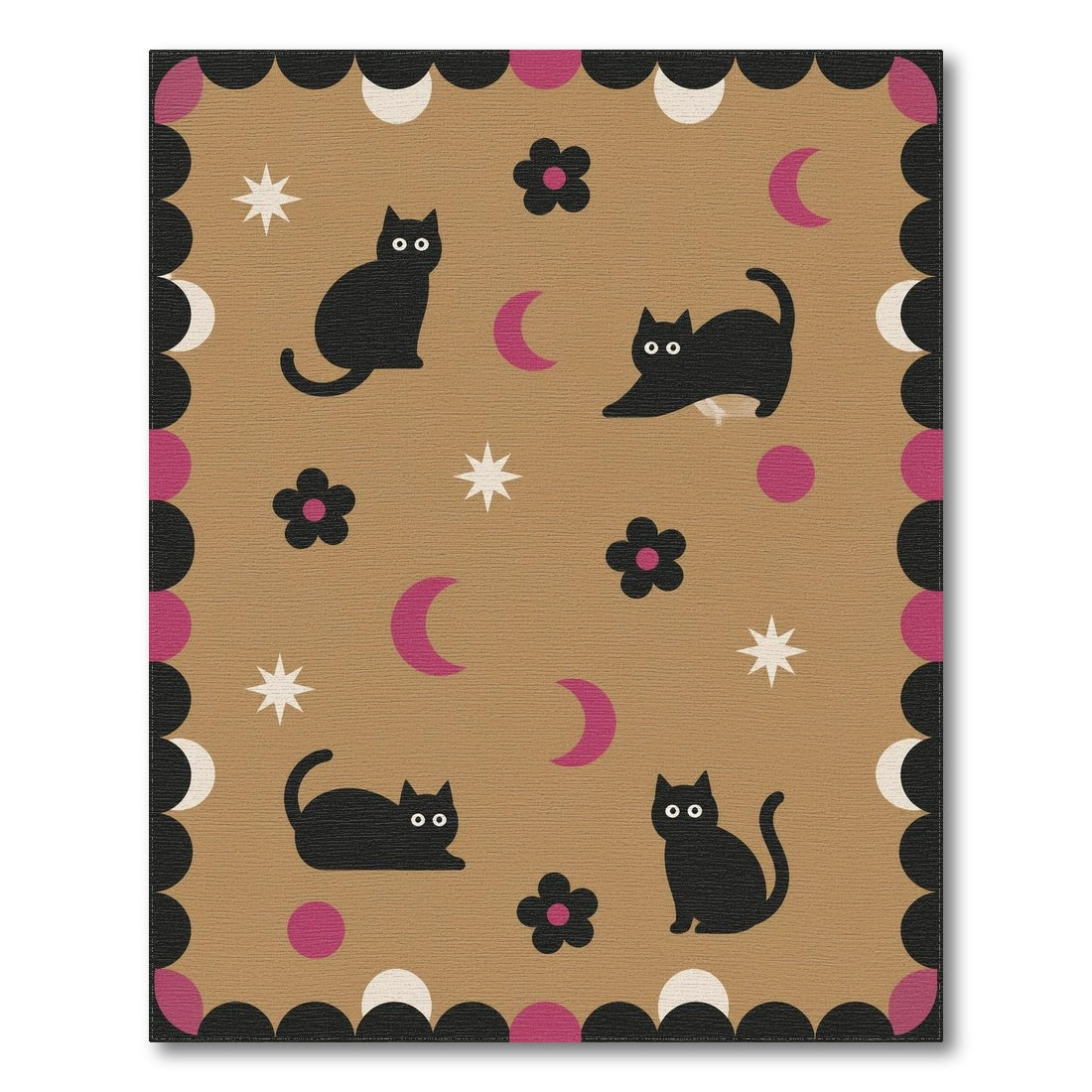 Black Cat Moon Kids Area Rug