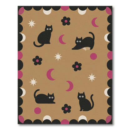 Black Cat Moon Kids Area Rug