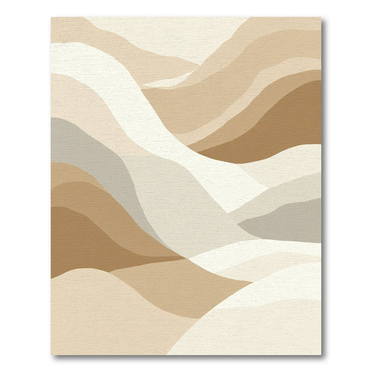 Earthy Tone Abstract Wave Dunes Rug