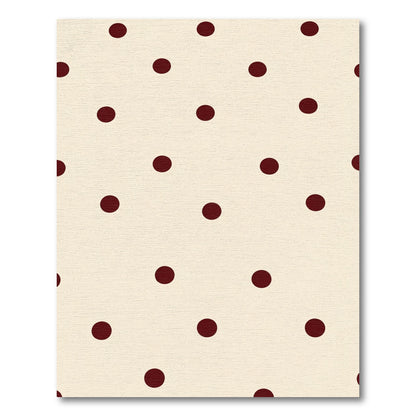 Cream Maroon Polka Dot Scatter Rug