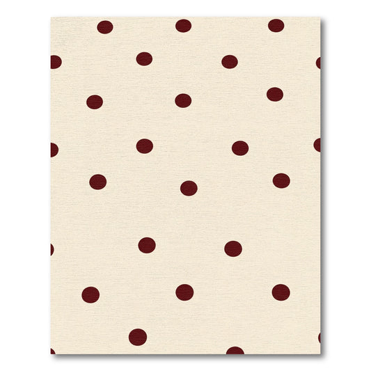 Cream Maroon Polka Dot Scatter Rug