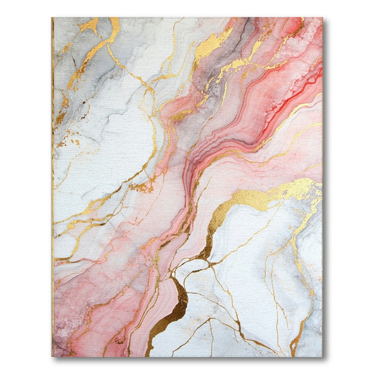 Pink Abstract Area Pink Gold Marble Abstract Area Rug