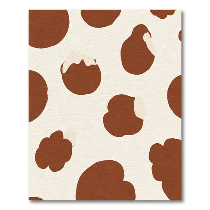 Brown and Cream Abstract Spots Rug
