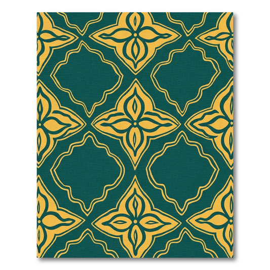 Teal And Gold Fleur De Lis Rug