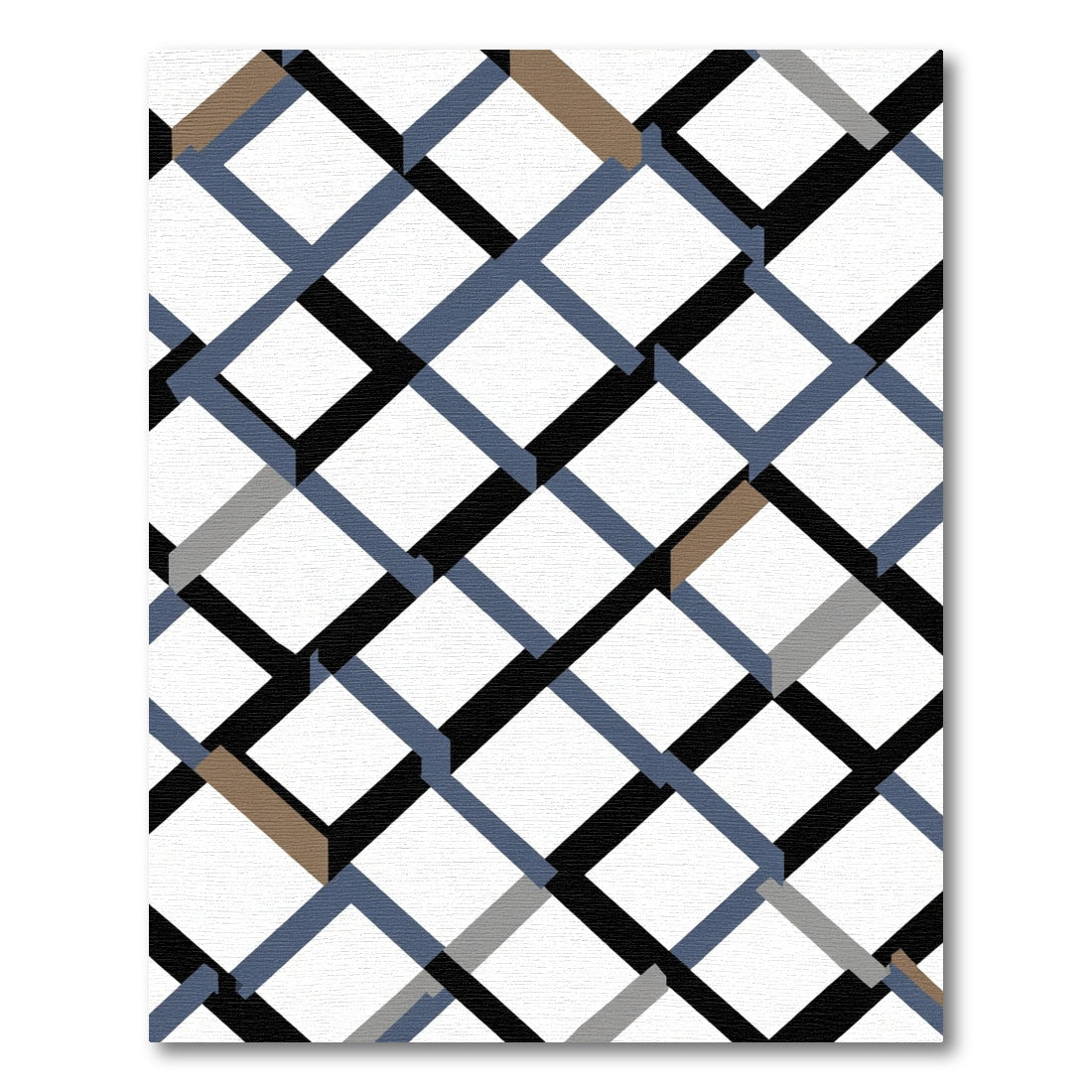 Geometric Diamond Weave With Gray Accents Rug