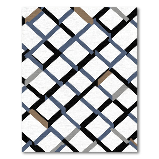 Geometric Diamond Weave With Gray Accents Rug