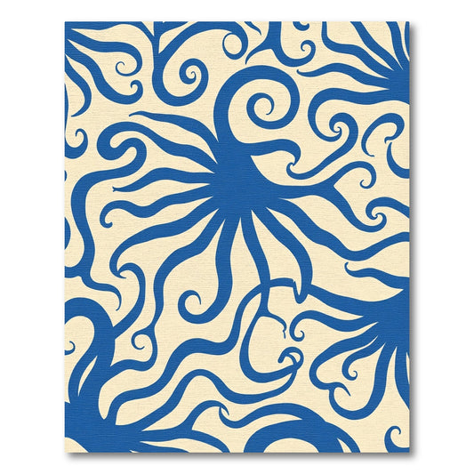 Blue Swirl Octopus Tentacle Rug