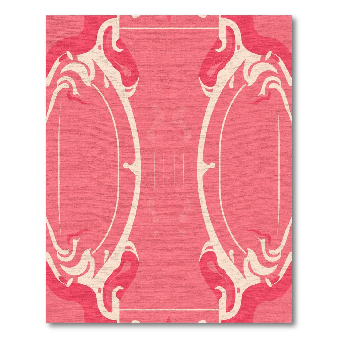 Radiant Coral Swirl Oval Arrangement Rug
