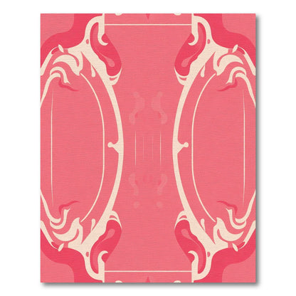 Radiant Coral Swirl Oval Arrangement Rug