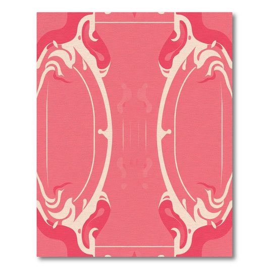 Radiant Coral Swirl Oval Arrangement Rug