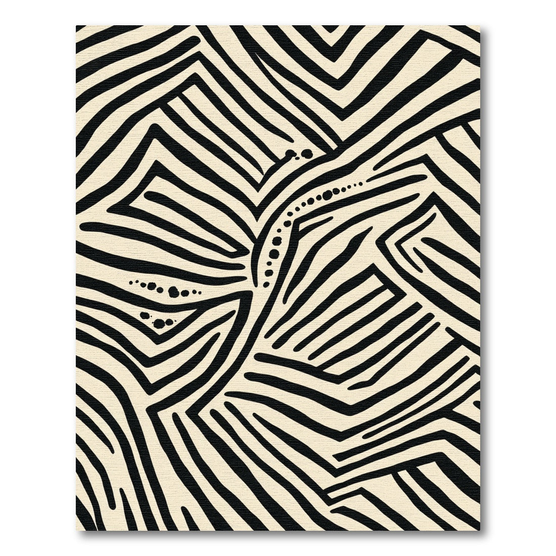 Black Ivory Abstract Zebra Stripe Rug