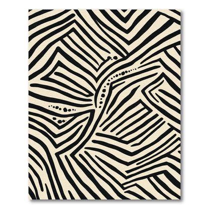 Black Ivory Abstract Zebra Stripe Rug