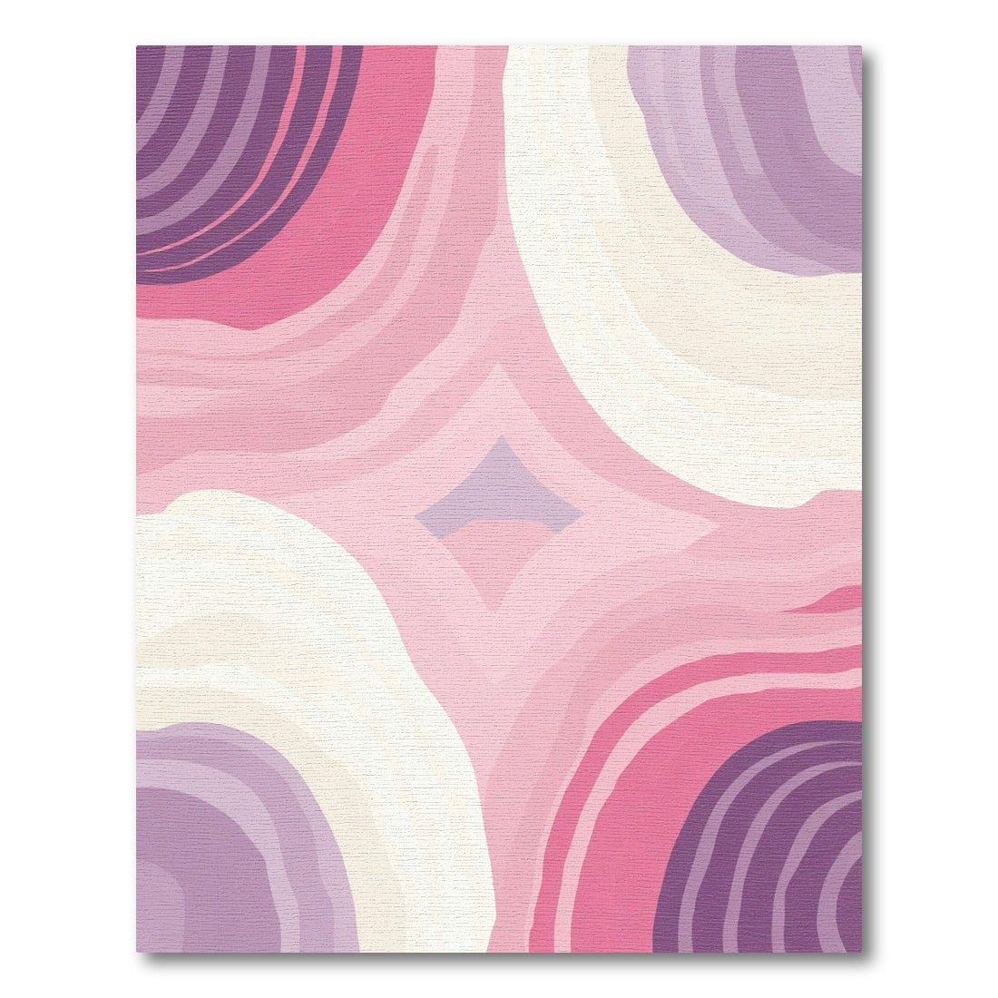 Pink Purple Ivory Abstract Arc Rug