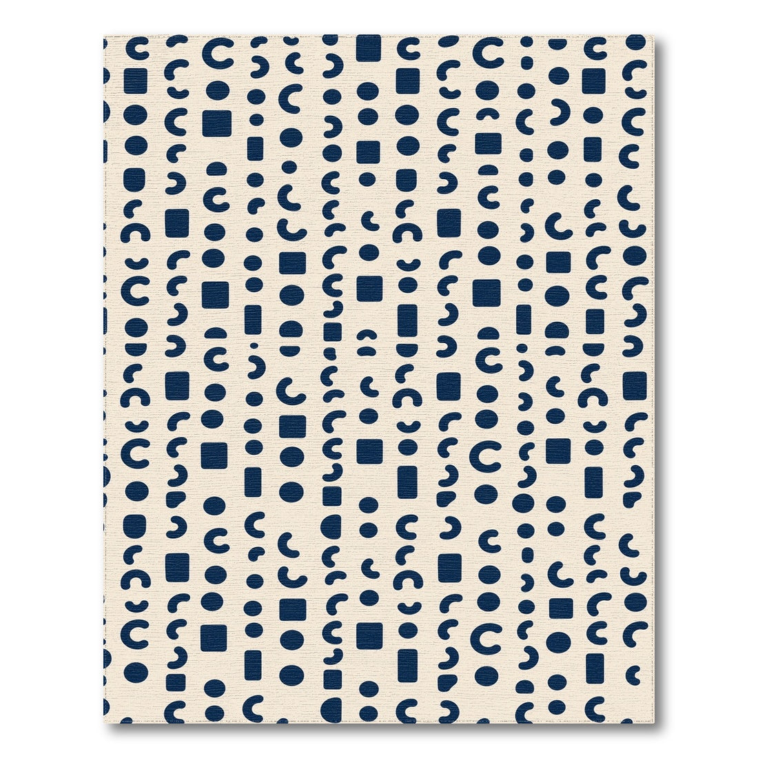 Navy Geometric Area Rug