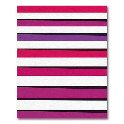 Magenta Purple White Horizontal Stripe Rug