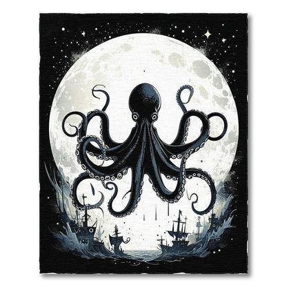 Kraken Octopus Moon Area Rug