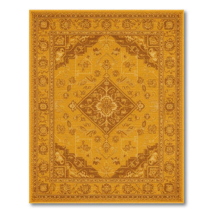 Yellow Golden Yellow Persian Medallion Area Rug