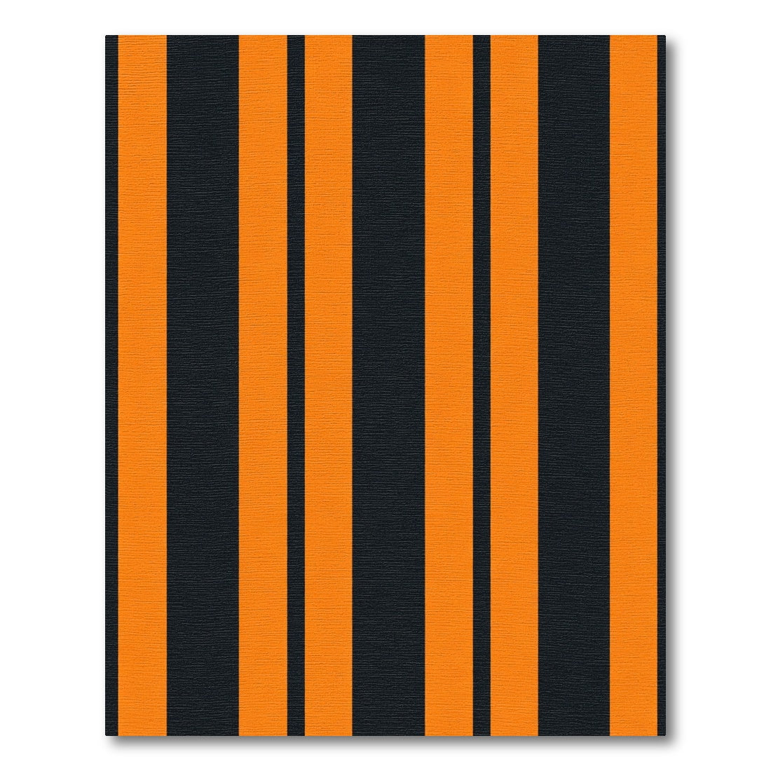 Bold Orange Black Vertical Stripe Rug