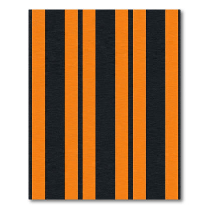 Bold Orange Black Vertical Stripe Rug