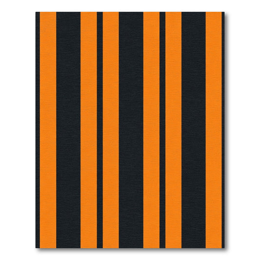 Bold Orange Black Vertical Stripe Rug