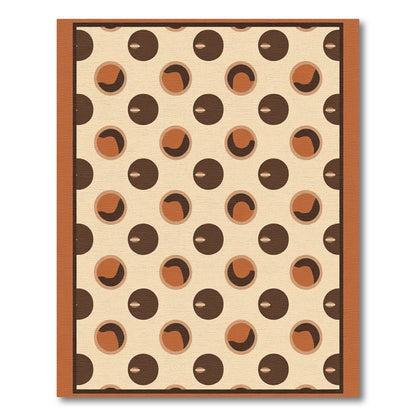 Brown and Cream Polka Dot Circular Rug