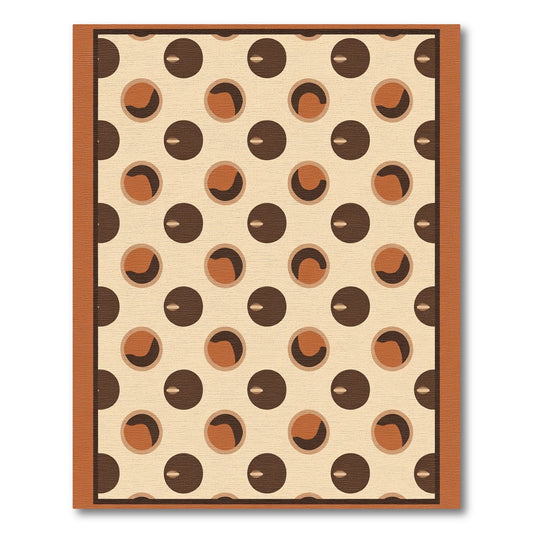 Brown and Cream Polka Dot Circular Rug
