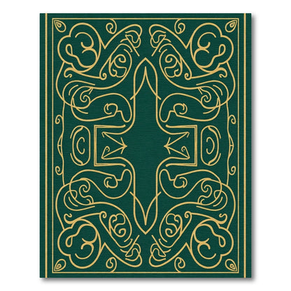 Elegant Emerald Gold Paisley Swirl Rug
