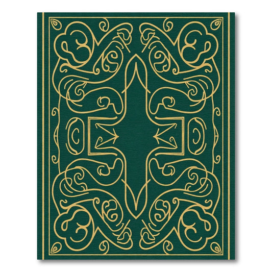Elegant Emerald Gold Paisley Swirl Rug