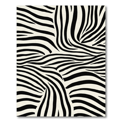 Bold Black Ivory Animalistic Stripes Rug