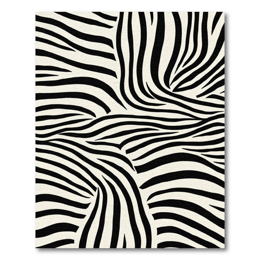 Bold Black Ivory Animalistic Stripes Rug