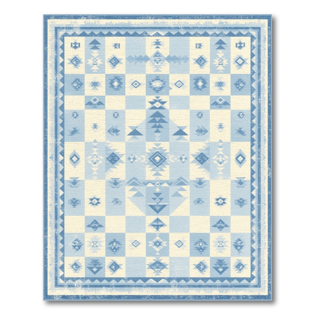 Blue Heritage Tribal Washable Area Rug